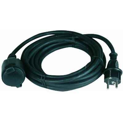 Unitec Przedłużacz gumowy H05RR-F3G1,5 mm², 5 m, IP 44, czarny Unitec Przedłużacz gumowy H05RR-F3G1,5 mm², 5 m, IP 44, czarny