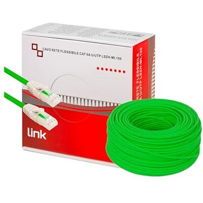 LINK LK6A100V MATASSA KABLE SIECI KATEGORIA 6A NIEEKRANOWANY UTP AWG24 HALOGENFREE ELASTYCZNY KOLOR Zielony MT.100 LINK LK6A100V MATASSA KABLE SIECI KATEGORIA 6A NIEEKRANOWANY UTP AWG24 HALOGENFREE ELASTYCZNY KOLOR Zielony MT.100
