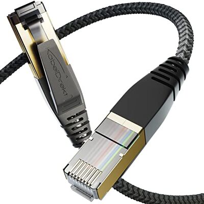 KabelDirekt – Kabel Ethernet CAT8 40Gbit/s – 4,5m CAT8.1, idealny do gier/PS5/Xbox/Switch KabelDirekt – Kabel Ethernet CAT8 40Gbit/s – 4,5m CAT8.1, idealny do gier/PS5/Xbox/Switch