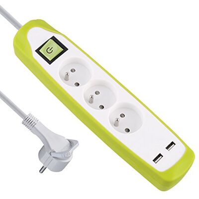 Eqwergy - Listwa z 3 gniazdami i 2 USB Eqwergy - Listwa z 3 gniazdami i 2 USB
