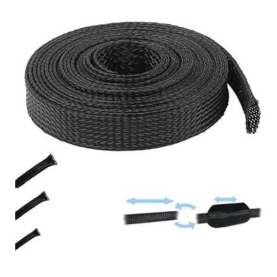 cyclingcolors cyklingcolors Rozszerzalny pleciony płaszcz czarny osłona kabla elektrycznego Auto Moto Home TV Komputer (14mm (od 14mm do 26 mm)) cyclingcolors cyklingcolors Rozszerzalny pleciony płaszcz czarny osłona kabla elektrycznego Auto Moto Home TV Komputer (14mm (od 14mm do 26 mm))