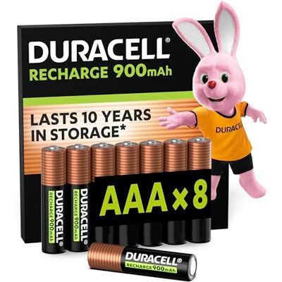 Duracell AAA Akumulatorki Rechargeable, 8-pak, 1.2V, 900 mAh NiMH Wstępnie naładowany – trwała bateria AAA do ponownego ładowania – idealna np. do kontrolerów gier – opakowanie plastikowe 0% Duracell AAA Akumulatorki Rechargeable, 8-pak, 1.2V, 900 mAh NiMH Wstępnie naładowany – trwała bateria AAA do ponownego ładowania – idealna np. do kontrolerów gier – opakowanie plastikowe 0%