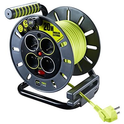 Masterplug omf20164sl-px bęben kablowy, poczwórny, 3000 W, 230 V, czarny/zielony, 20 m Masterplug omf20164sl-px bęben kablowy, poczwórny, 3000 W, 230 V, czarny/zielony, 20 m