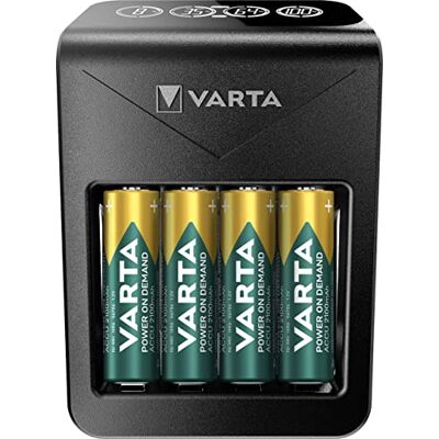 Varta akumulatorowe Ładowarka LCD Charger+ do AA, AAA i, w zestawie 4x AA do akumulatorków NiMH, ładowanie w pojedynczym slocie, w zestawie 4x AA 2100 mAh, z LCD-Anzeige i ochrona ładowania Varta akumulatorowe Ładowarka LCD Charger+ do AA, AAA i, w zestawie 4x AA do akumulatorków NiMH, ładowanie w pojedynczym slocie, w zestawie 4x AA 2100 mAh, z LCD-Anzeige i ochrona ładowania