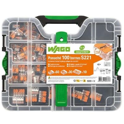 Wago Walizka 100 zacisków S221 (60x2E + 30x3E + 10x5E) Wago Walizka 100 zacisków S221 (60x2E + 30x3E + 10x5E)