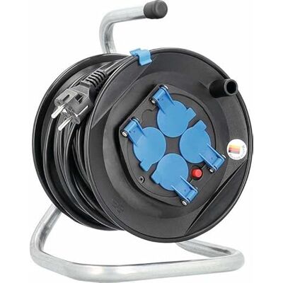 as - Schwabe as Schwabe Zwijacz kabla 25 m, IP20 wewnątrz, 4 gniazda, automatyczny wyłącznik termiczny, Made in Germany as - Schwabe as Schwabe Zwijacz kabla 25 m, IP20 wewnątrz, 4 gniazda, automatyczny wyłącznik termiczny, Made in Germany