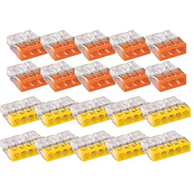 vasalat WAGO 2273 zacisk 3/5-żyłowy 2,5 mm², zestaw zacisków łączących, przezroczysty/pomarańczowy/żółty/jasnoszary vasalat WAGO 2273 zacisk 3/5-żyłowy 2,5 mm², zestaw zacisków łączących, przezroczysty/pomarańczowy/żółty/jasnoszary