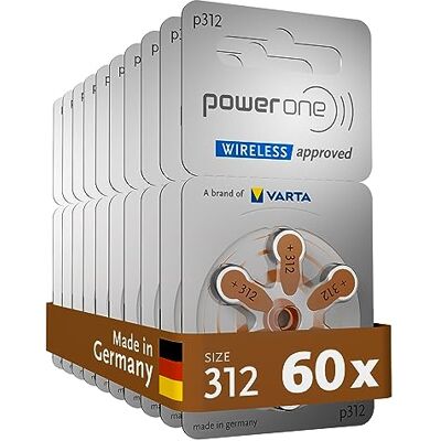Varta P312 Powerone Bateria do Aparatów Słuchowych 1,4 V,180 Mah, 60 Sztuk wireless approved do aparatów słuchowych Bluetooth, Rozmiar p312, technologia cynkowo-powietrzna, bez rtęci, dozownik Varta P312 Powerone Bateria do Aparatów Słuchowych 1,4 V,180 Mah, 60 Sztuk wireless approved do aparatów słuchowych Bluetooth, Rozmiar p312, technologia cynkowo-powietrzna, bez rtęci, dozownik