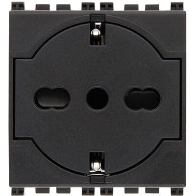 VIMAR 0R19211 Arké Gniazdo wtykowe 2P+T 16A 250V ~ uniwersalne włoskie standardowe P40 przewodowe, szare 2 moduły VIMAR 0R19211 Arké Gniazdo wtykowe 2P+T 16A 250V ~ uniwersalne włoskie standardowe P40 przewodowe, szare 2 moduły