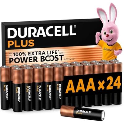 Duracell Plus AAA Baterie Alkaliczne, 24-pak, 1.5V, LR03 Duracell Plus AAA Baterie Alkaliczne, 24-pak, 1.5V, LR03