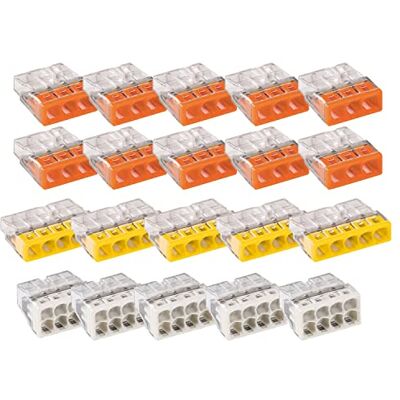 vasalat WAGO 2273 zacisk 3/5/8-żyłowy 2,5 mm² zaciski łączące, przezroczysty/pomarańczowy/żółty/jasnoszary vasalat WAGO 2273 zacisk 3/5/8-żyłowy 2,5 mm² zaciski łączące, przezroczysty/pomarańczowy/żółty/jasnoszary