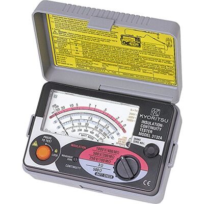 VEMER KYORITSU KEW 3132A analogowy tester dla elektryków, multimetr do pomiaru rezystancji niskiego napięcia i testu ciągłości z prądem zwarciowym 200 mA, szary VEMER KYORITSU KEW 3132A analogowy tester dla elektryków, multimetr do pomiaru rezystancji niskiego napięcia i testu ciągłości z prądem zwarciowym 200 mA, szary