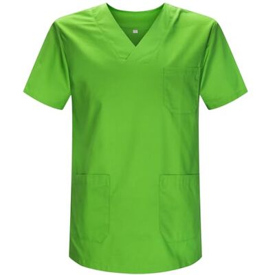 MZ-817 MISEMIYA Medyczne uniformy, uniseks, topowa pielęgniarka, szpital odzież robocza, zielony (Apple Green), L MZ-817 MISEMIYA Medyczne uniformy, uniseks, topowa pielęgniarka, szpital odzież robocza, zielony (Apple Green), L