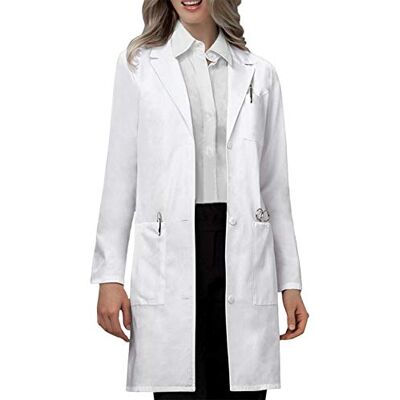 VR625Women-L VOGRYE Męski profesjonalny fartuch laboratoryjny na długie rękawy, biały, VR625Women-L VOGRYE Męski profesjonalny fartuch laboratoryjny na długie rękawy, biały,
