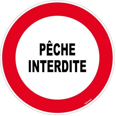 NOVAP Tabliczka z tworzywa sztucznego, okrągła, Ø 30 cm, francuskie napisy: Paznokcie interdite (zabronione ryby) NOVAP Tabliczka z tworzywa sztucznego, okrągła, Ø 30 cm, francuskie napisy: Paznokcie interdite (zabronione ryby)