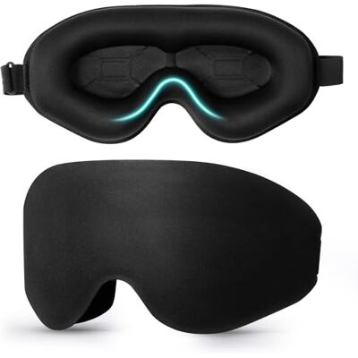 Schlafmaske Blendura Maska do spania, 100% nieprzezroczysta, 3D, super miękka, wygodna, regulowana muszla oczna, czarny, 3D Schlafmaske Blendura Maska do spania, 100% nieprzezroczysta, 3D, super miękka, wygodna, regulowana muszla oczna, czarny, 3D