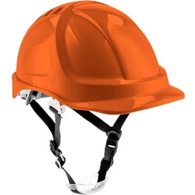 HT5K200 HÖGERT TECHNIK Kask ochronny PLONER pomarańczowy, kask budowlany z ABS, EN 397, system zapadkowy, wentylacja, pasek pod brodę, kask roboczy na plac budowy i przemysłu, regulowany kask bezpieczeństwa HT5K200 HÖGERT TECHNIK Kask ochronny PLONER pomarańczowy, kask budowlany z ABS, EN 397, system zapadkowy, wentylacja, pasek pod brodę, kask roboczy na plac budowy i przemysłu, regulowany kask bezpieczeństwa