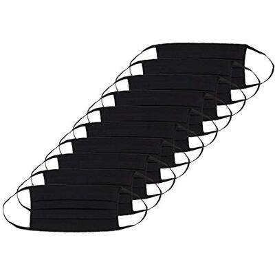 Adult Elastic Mask Oscar Apparels Uniseks Pleated Face Mask Maski Ochronne, Czarne, 10 Sztuk Adult Elastic Mask Oscar Apparels Uniseks Pleated Face Mask Maski Ochronne, Czarne, 10 Sztuk