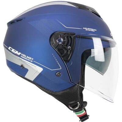 126G-ALV-06A1 CGM Kask z otwartą twarzą, 126G IPER CITY, niebieski, srebrny, satynowy, XS (53-54 cm) 126G-ALV-06A1 CGM Kask z otwartą twarzą, 126G IPER CITY, niebieski, srebrny, satynowy, XS (53-54 cm)