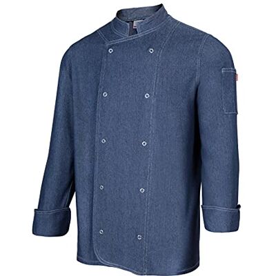 VELILLA 405207 Kurtka kucharska 64 3XL Denim z zatrzaskami, ciemny denim, rozmiar 3XL VELILLA 405207 Kurtka kucharska 64 3XL Denim z zatrzaskami, ciemny denim, rozmiar 3XL