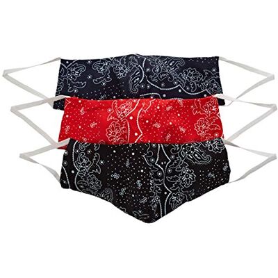 38089-0030_S Levi's Maska na twarz wielokrotnego użytku bandana na twarz (3 sztuki), Niebieski/czarny/czerwony, S 38089-0030_S Levi's Maska na twarz wielokrotnego użytku bandana na twarz (3 sztuki), Niebieski/czarny/czerwony, S