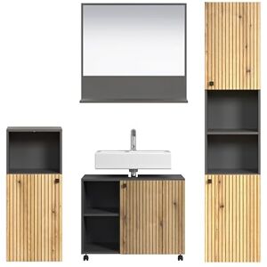 trendteam - Bliss - Evoke Dąb - Szary - Bathroom furniture set trendteam - Bliss - Evoke Dąb - Szary - Bathroom furniture set