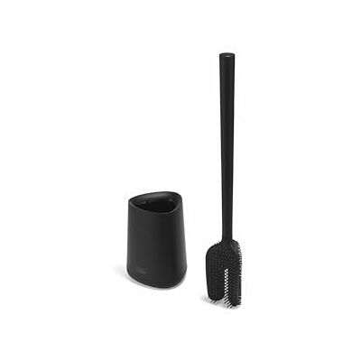 Joseph Joseph Flex 360 Lite, silikonowa szczotka do WC z uchwytem, czyści 360, niekapiąca, wymienny wkład, czarna Joseph Joseph Flex 360 Lite, silikonowa szczotka do WC z uchwytem, czyści 360, niekapiąca, wymienny wkład, czarna