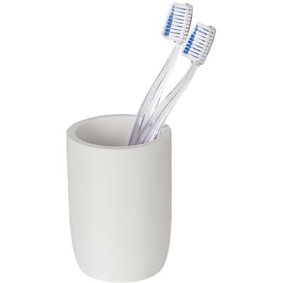 Wenko Altavalle Wolnostojący kubek do mycia zębów z żywicy poliestrowej akcesoria łazienkowe do porządku projektowanie łazienki biały 8,0 x 10,5 cm Wenko Altavalle Wolnostojący kubek do mycia zębów z żywicy poliestrowej akcesoria łazienkowe do porządku projektowanie łazienki biały 8,0 x 10,5 cm