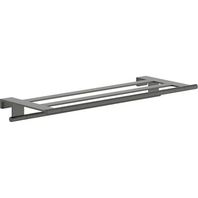 Hansgrohe AddStoris S półka na ręczniki z wieszakiem, wieszak na ręcznik, uchwyt na ręcznik, montażu na ścianie, ukryte mocowania, akcesoria łazienkowe, czarny chrom szczotkowany, 41781340 Hansgrohe AddStoris S półka na ręczniki z wieszakiem, wieszak na ręcznik, uchwyt na ręcznik, montażu na ścianie, ukryte mocowania, akcesoria łazienkowe, czarny chrom szczotkowany, 41781340