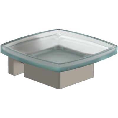 Villeroy & Boch Elements Striking mydelniczka, mydelniczka do montażu na ścianie, uchwyt na mydło z satynowanego szkła z uchwytem z mosiądzu, prostokątna, szczotkowany nikiel matowy Villeroy & Boch Elements Striking mydelniczka, mydelniczka do montażu na ścianie, uchwyt na mydło z satynowanego szkła z uchwytem z mosiądzu, prostokątna, szczotkowany nikiel matowy