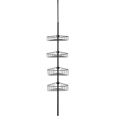 TATAY Telescopowa Półka Łazienkowa z 4 Koszykami, 35,5x21,5x27 cm Półka do Domu Udźwig 40 kg Aluminium Odporne Na Wilgoć i Korozję System Mocowania na Rozpór, Czarna TATAY Telescopowa Półka Łazienkowa z 4 Koszykami, 35,5x21,5x27 cm Półka do Domu Udźwig 40 kg Aluminium Odporne Na Wilgoć i Korozję System Mocowania na Rozpór, Czarna