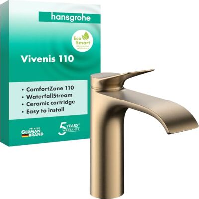 Hansgrohe Vivenis Bateria Umywalkowa bez Odpływu, brąz szczotkowany armatura z wylewką 110 mm, pełnego strumienia (AirPower), maks. 5 l/min, 75022140 Hansgrohe Vivenis Bateria Umywalkowa bez Odpływu, brąz szczotkowany armatura z wylewką 110 mm, pełnego strumienia (AirPower), maks. 5 l/min, 75022140
