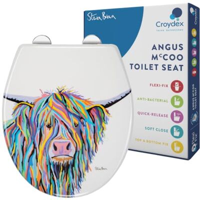 Croydex Steven Brown Angus McCoo Flexi-Fix biała uniwersalna deska sedesowa, miękkie zamykanie, szybkie odpinanie, regulowana, tworzywo sztuczne, polipropylen, mocowanie od góry i na dole Croydex Steven Brown Angus McCoo Flexi-Fix biała uniwersalna deska sedesowa, miękkie zamykanie, szybkie odpinanie, regulowana, tworzywo sztuczne, polipropylen, mocowanie od góry i na dole