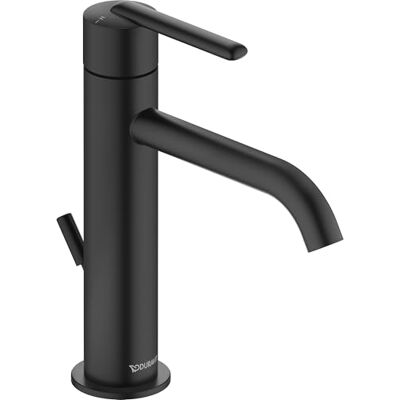Duravit Balcoon bateria umywalkowa, rozmiar M (wysokość wylewki 138 mm), energooszczędna bateria umywalkowa, oszczędzający wodę kran łazienkowy (MinusFlow), z zestawem odpływowym z drążkiem, czarna Duravit Balcoon bateria umywalkowa, rozmiar M (wysokość wylewki 138 mm), energooszczędna bateria umywalkowa, oszczędzający wodę kran łazienkowy (MinusFlow), z zestawem odpływowym z drążkiem, czarna