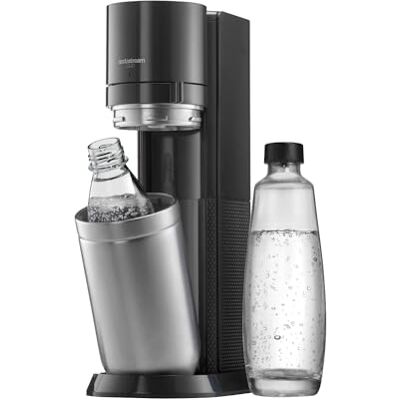 sodastream Duo Saturator, Czarny/Srebrny, 44 cm DUO Maszyna do wody gazowanej i sodowej, 1 butelka 1 l + 1 szklana butelka 1 l, czarna sodastream Duo Saturator, Czarny/Srebrny, 44 cm DUO Maszyna do wody gazowanej i sodowej, 1 butelka 1 l + 1 szklana butelka 1 l, czarna
