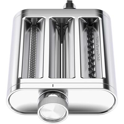 KitchenAid 5KSM3MPA Metalowy 3-częściowy zestaw wałków do makaronu i foremek do makaronu, w tym wałek do makaronu, krajalnica do spaghetti i frez Fettuccine, nasadka ze stali nierdzewnej do mikserów KitchenAid 5KSM3MPA Metalowy 3-częściowy zestaw wałków do makaronu i foremek do makaronu, w tym wałek do makaronu, krajalnica do spaghetti i frez Fettuccine, nasadka ze stali nierdzewnej do mikserów