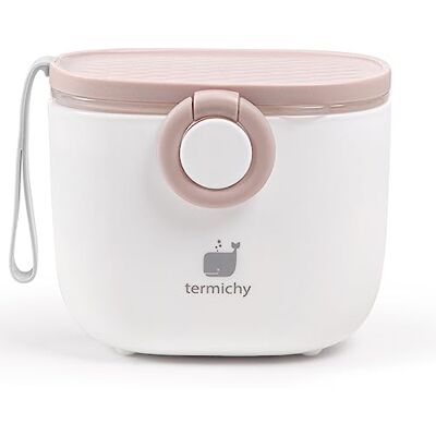 Termichy Dozownik mleka w proszku dla niemowląt, 250 g, hermetyczny, przenośny pojemnik na mleko w proszku do podróży, ze skrobakiem i łyżeczką (różowy i biały, 1 sztuka) Termichy Dozownik mleka w proszku dla niemowląt, 250 g, hermetyczny, przenośny pojemnik na mleko w proszku do podróży, ze skrobakiem i łyżeczką (różowy i biały, 1 sztuka)
