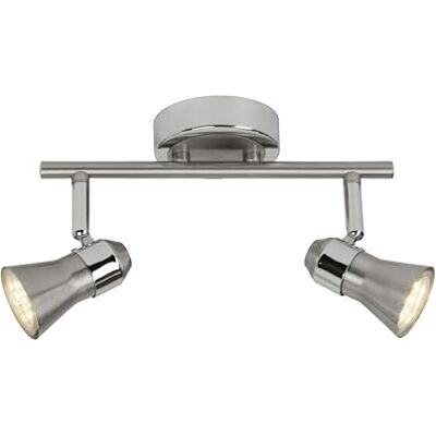 Brilliant Sanny LED Spotrohr, 2-żarówkowa, 2x LED GU10 5 W w zestawie, żelazo/chrom G15413/77 Brilliant Sanny LED Spotrohr, 2-żarówkowa, 2x LED GU10 5 W w zestawie, żelazo/chrom G15413/77