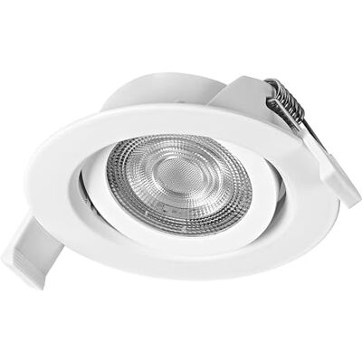 OSRAM Zestaw reflektorów wpuszczanych z możliwością płynnego ściemniania za pomocą przełącznika ściennego, w kolorze białym, wykonany z aluminium, ze zintegrowanym modułem LED i sterownikiem, stopień OSRAM Zestaw reflektorów wpuszczanych z możliwością płynnego ściemniania za pomocą przełącznika ściennego, w kolorze białym, wykonany z aluminium, ze zintegrowanym modułem LED i sterownikiem, stopień