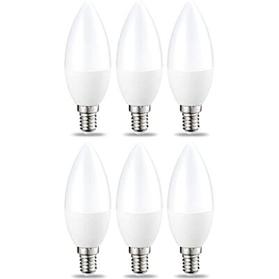 Amazon Basics żarówki LED w kształcie świecy, mały gwint Edisona E14, 4,9 W (odpowiednik żarówki żarowej o mocy 40 W), ciepła biel, bez możliwości ściemniania, 6 sztuk (1 opakowanie) Amazon Basics żarówki LED w kształcie świecy, mały gwint Edisona E14, 4,9 W (odpowiednik żarówki żarowej o mocy 40 W), ciepła biel, bez możliwości ściemniania, 6 sztuk (1 opakowanie)