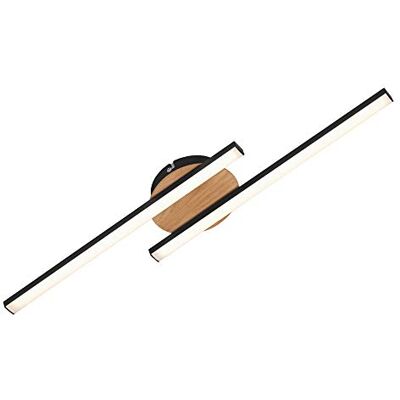 BRILONER Leuchten Lampa sufitowa LED, lampa sufitowa, 2-punktowa żarówka, 12 W, 960 lumenów, 3000 kelwinów, czarna drewno, 560 x 120 x 37 mm (dł. x szer. x wys.) BRILONER Leuchten Lampa sufitowa LED, lampa sufitowa, 2-punktowa żarówka, 12 W, 960 lumenów, 3000 kelwinów, czarna drewno, 560 x 120 x 37 mm (dł. x szer. x wys.)