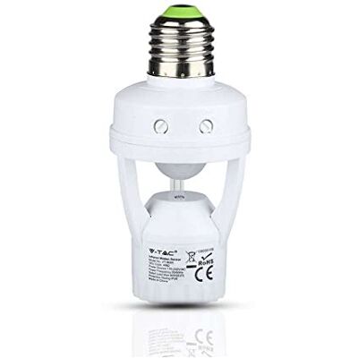 V-TAC SKU.4982 czujnik do lamp E27 VT-8005, tworzywo sztuczne i inne materiały, przezroczysty, głębokość: 117 mm V-TAC SKU.4982 czujnik do lamp E27 VT-8005, tworzywo sztuczne i inne materiały, przezroczysty, głębokość: 117 mm