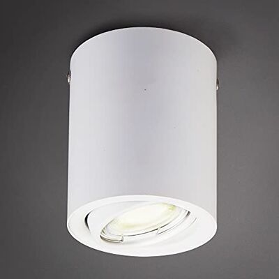 B.K.Licht biały reflektor LED wystający, żarówka LED GU10 5W w zestawie, reflektor sufitowy, oświetlenie sufitowe, 3000 Kelwinów, ciepła biel B.K.Licht biały reflektor LED wystający, żarówka LED GU10 5W w zestawie, reflektor sufitowy, oświetlenie sufitowe, 3000 Kelwinów, ciepła biel