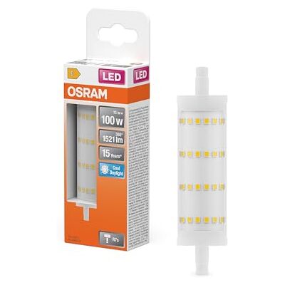 OSRAM Wielokolorowa lampa LED LED Line z trzonkiem typu retrofit R7s, 13 W / 1521 lm, przezroczysta, zimne światło dzienne białe o temperaturze 6500 K, bez możliwości ściemniania, IP20, szkło OSRAM Wielokolorowa lampa LED LED Line z trzonkiem typu retrofit R7s, 13 W / 1521 lm, przezroczysta, zimne światło dzienne białe o temperaturze 6500 K, bez możliwości ściemniania, IP20, szkło