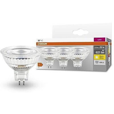 OSRAM LED Lampy Reflektorowe MR16 z Gniazdem Modernizacji, Wymiana 50 Watów, Gu5.3, Reflektor MR16, 2700 Kelvin, Czysty Glass, 30-Er Paczka OSRAM LED Lampy Reflektorowe MR16 z Gniazdem Modernizacji, Wymiana 50 Watów, Gu5.3, Reflektor MR16, 2700 Kelvin, Czysty Glass, 30-Er Paczka