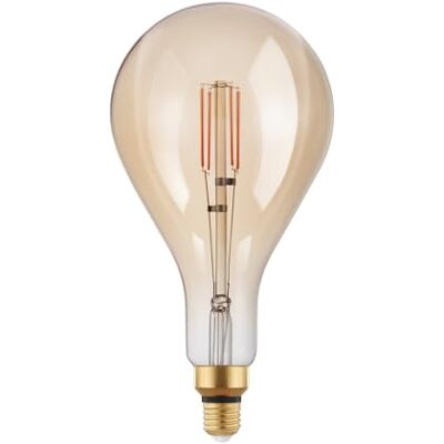 EGLO E27 LED ściemnialna, bardzo duża bursztynowa Żarówka vintage Big Size, retro w kształcie kropli, 4,5 Watt (odpowiednik 40 Watt), 470 Lumen, ciepłe białe, 2200k, PS160, Ø 16 cm EGLO E27 LED ściemnialna, bardzo duża bursztynowa Żarówka vintage Big Size, retro w kształcie kropli, 4,5 Watt (odpowiednik 40 Watt), 470 Lumen, ciepłe białe, 2200k, PS160, Ø 16 cm