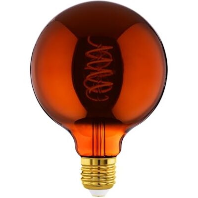 EGLO E27 LED ściemnialna, spiralna Żarówka Globus vintage, miedziana w stylu retro, 4 Watt, 30 Lumen, ciepła biel, 2000k, Żarówka Edisona G125, Ø 12,5 cm EGLO E27 LED ściemnialna, spiralna Żarówka Globus vintage, miedziana w stylu retro, 4 Watt, 30 Lumen, ciepła biel, 2000k, Żarówka Edisona G125, Ø 12,5 cm