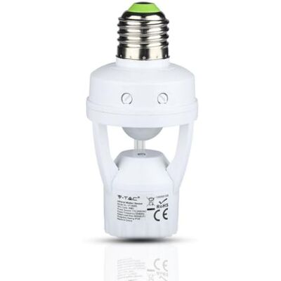 V-TAC SKU.4982 czujnik do lamp E27 VT-8005, tworzywo sztuczne i inne materiały, przezroczysty, głębokość: 117 mm V-TAC SKU.4982 czujnik do lamp E27 VT-8005, tworzywo sztuczne i inne materiały, przezroczysty, głębokość: 117 mm