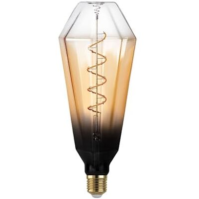 EGLO XXL E27 lampa ściemnialna, spiralna żarówka LED retro duży rozmiar, ekstra duży vintage dekoracyjny źródło światła w żółtym i czarnym, 4 W, 120 lumenów, ciepła biel, 1700 K, długość 24,5 cm EGLO XXL E27 lampa ściemnialna, spiralna żarówka LED retro duży rozmiar, ekstra duży vintage dekoracyjny źródło światła w żółtym i czarnym, 4 W, 120 lumenów, ciepła biel, 1700 K, długość 24,5 cm