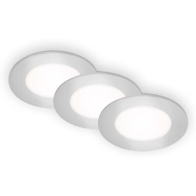 BRILONER Zestaw 3 wpuszczanych lamp sufitowych LED, ultrapłaskie lampy wpuszczane, punktowe lampy wpuszczane, neutralne białe światło, chrom matowy, 86x30 mm (DxH) BRILONER Zestaw 3 wpuszczanych lamp sufitowych LED, ultrapłaskie lampy wpuszczane, punktowe lampy wpuszczane, neutralne białe światło, chrom matowy, 86x30 mm (DxH)
